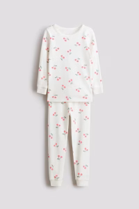 Snug-Fit Printed Cotton Pajamas