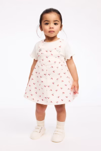 2-Piece Overall Dress and Top Set