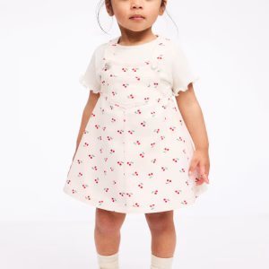 2-Piece Overall Dress and Top Set