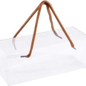 Clear Plastic Storage Boxes with string (8 Pack)  - Transparent Gift Boxes
