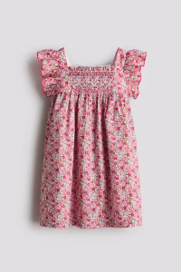 Flutter-Sleeved Cotton Dress