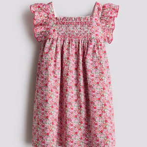 Flutter-Sleeved Cotton Dress