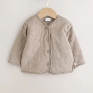 Neutral Broderie Popper Through Baby Jacket (0mths-2yrs)