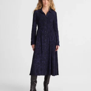 Smocked Midi Shirtdress