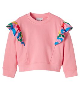Stella McCartney Kids Ruffled cotton jersey sweatshirt
