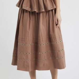 Anika Ruffle Grommet Organic Cotton Maxi Skirt