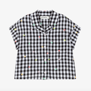 Billieblush Girls Black & White Gingham Cotton Blouse