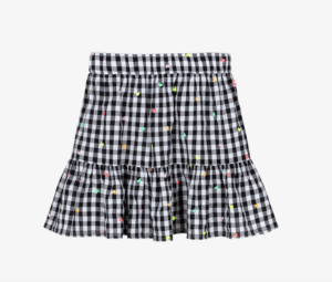 Billieblush Girls Black & White Gingham Cotton Skirt