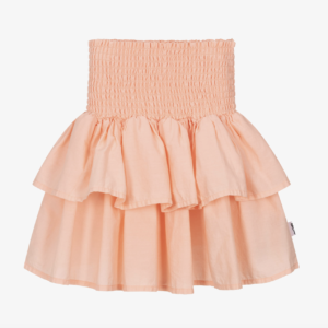 Molo Girls Peach Pink Tiered Cotton Skirt
