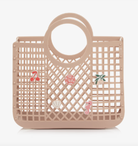 Liewood Girls Pink Medium Basket Bag with Charms (23cm)