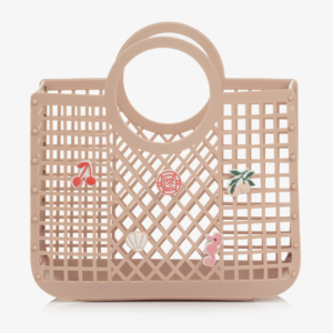 Liewood Girls Pink Medium Basket Bag with Charms (23cm)