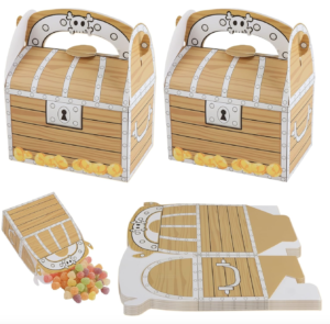 YUEWEESER 10Pack Pirate Party Favor Boxes with Handles, Cardboard Pirate Treasure Chest Treat Box Halloween Candy Decoration Box Christmas Gift Boxes for Game Theme Party Christmas Supplies