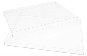 Acrylic Tray Bathroom Countertop Tray - Small Tray Organizer with Lid - 15”x11”x1” Toilet Tank Tray for Bathroom Storage Decorative Tray for Coffee Table, Bathroom Vanity & Room Décor