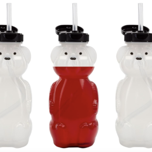 Cornucopia Brands Honey Bear Straw Cups (3-Pack); 8-Ounce Therapy Sippy Bottles w/Flexible Straws
