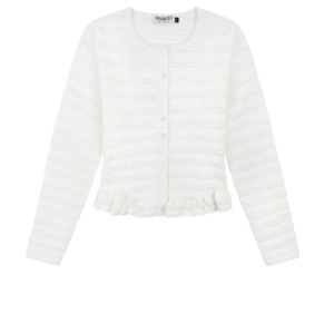 Pointelle Cardigan - White