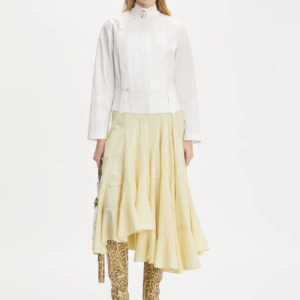 Flared Cotton Silk Skirt