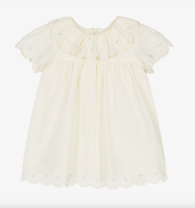 Patachou Girls Yellow Cotton Dress with Fruity Embroidery