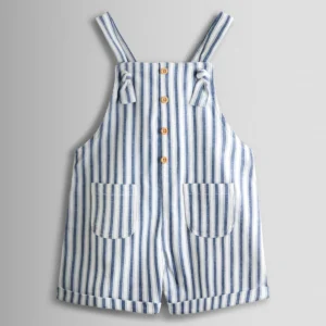 JoJo Maman Bébé Blue Ticking Stripe Short Dungaree