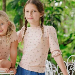 Aurora Classics Girls Tee – Pink – Floral Print