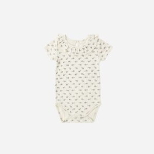 Rylee + Cru  Ruffle Collar Bodysuit Blue Ditsy