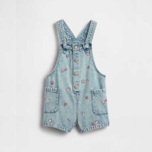 Baby & Toddler Embroidered Denim Shortalls