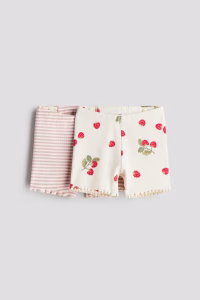 2-pack Ribbed Cotton Bike Shorts