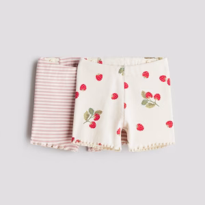 2-pack Ribbed Cotton Bike Shorts