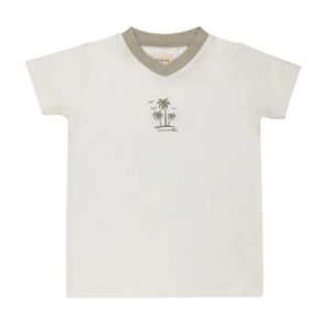 Boys Tee - Ivory - Printed Palm Trees