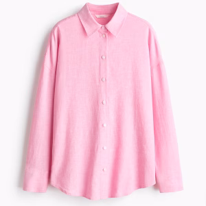 Oversized Linen-Blend Shirt