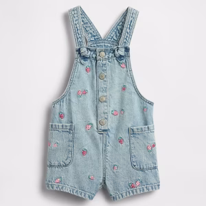 Baby & Toddler Embroidered Denim Shortalls
