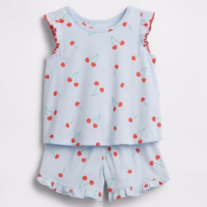 Baby & Toddler Recycled Ruffle Fruit PJ Short Set