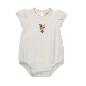 Girls Romper – Ivory Pink – Playful Mouse