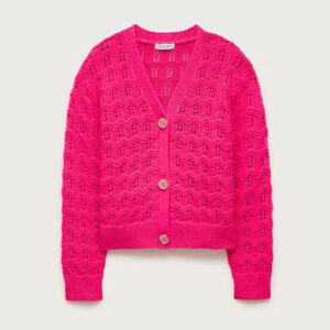 Girls' squiggle cotton cardigan