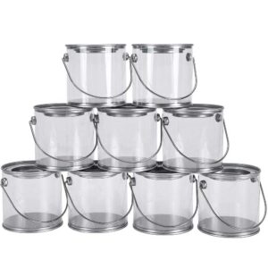 Hedume 9 Pack Mini Clear Plastic Paint Cans