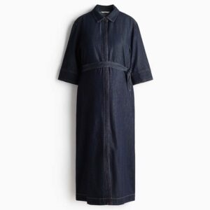 MAMA Denim Shirt Dress Dark denim blue