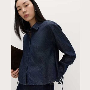 M&S Denim Tie Detail Swing Shirt