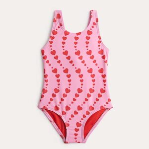 M&S Heart Print Swimsuit (2-8 Yrs)