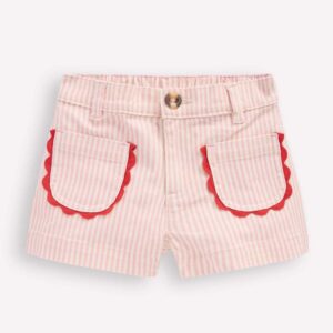 Patch Pocket Shorts Pink Ticking Stripe