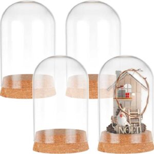 PH PandaHall 4pcs Cloche Bell Jar Glass Dome Cover Display Dome