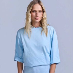 RAVE ON TREND Oversized Essential Tee - Blue