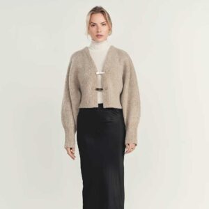 Sable Buckle Oversized Cardigan