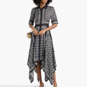 SIMKHAI Abrielle printed TENCEL™ and silk-blend maxi shirt dress