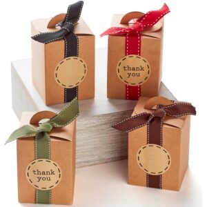 Small Gift Boxes with Ribbons & Stickers (20 Pack)