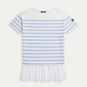 Striped Poplin-Skirt Cotton Dress Girls 2-6x