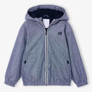 Vertbaudet Boy's zipped hooded windcheater - chambray blue