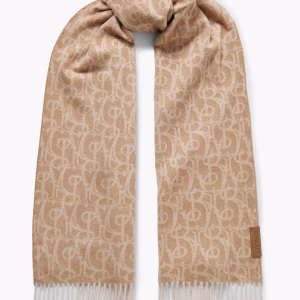 BURBERRY Fringed jacquard-knit cashmere scarf