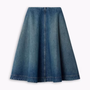 KHAITE Renta denim midi skirt