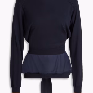 3.1 PHILLIP LIM Chiffon-paneled wool top