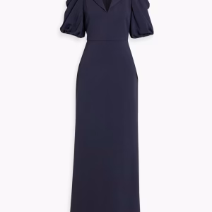 BADGLEY MISCHKA Draped crepe gown