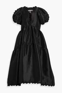 KIKA VARGAS Leana tiered taffeta midi dress